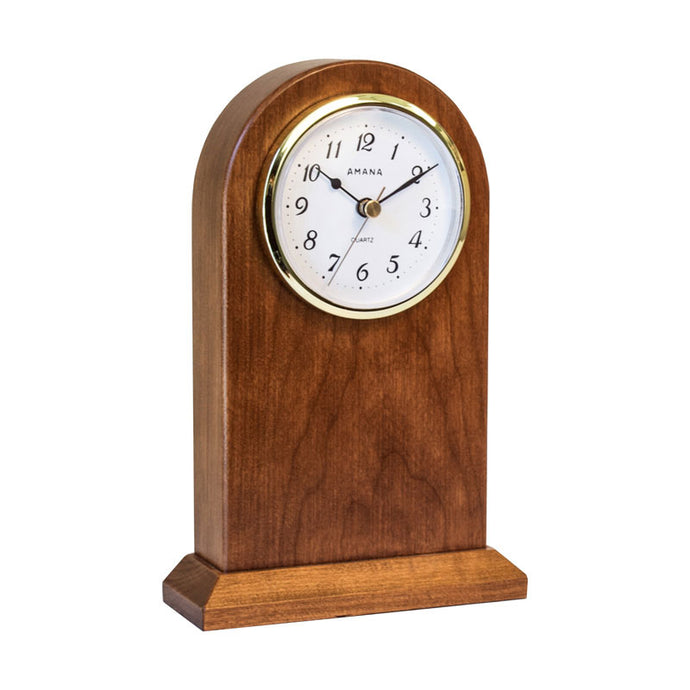 arched walnut desk clock