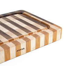 Load image into Gallery viewer, corner of the end-grain cutting board with groove