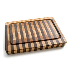 Load image into Gallery viewer, overhead view of end-grain cutting board with groove