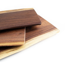 Load image into Gallery viewer, ends of three charcuterie boards stacked up