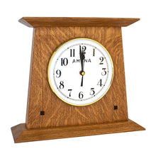Load image into Gallery viewer, rustic oak woodland mantel clock
