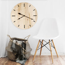 Load image into Gallery viewer, maple savanna gallery clock hanging above a chair and basket
