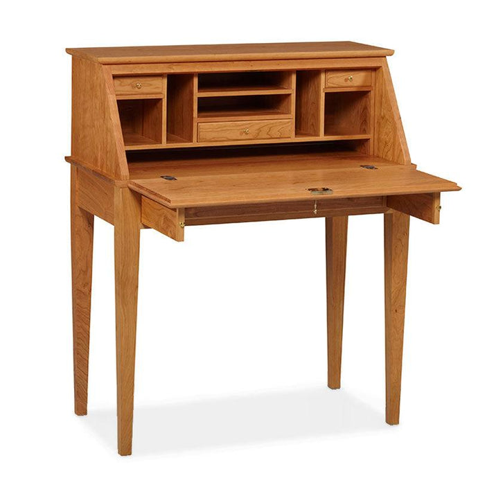 cherry slant front desk with open drawer