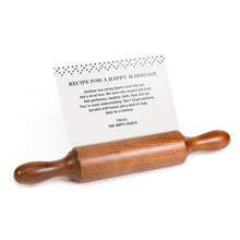 Load image into Gallery viewer, walnut rolling pin recipe holder
