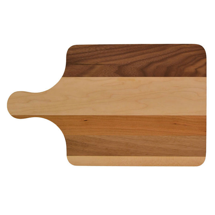 striped rectangle cutting board with handle