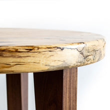 Load image into Gallery viewer, side view of savanna spalted maple end table top
