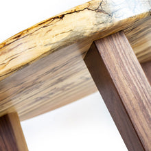 Load image into Gallery viewer, detail shot of legs on the savanna spalted maple end table

