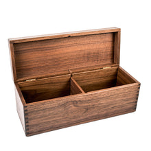 Load image into Gallery viewer, open lid walnut double recipe card holder