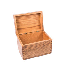 Load image into Gallery viewer, open lid oak recipe card holder