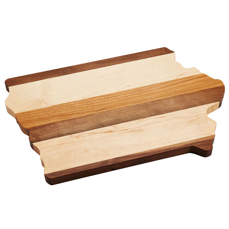 striped iowa cutting board